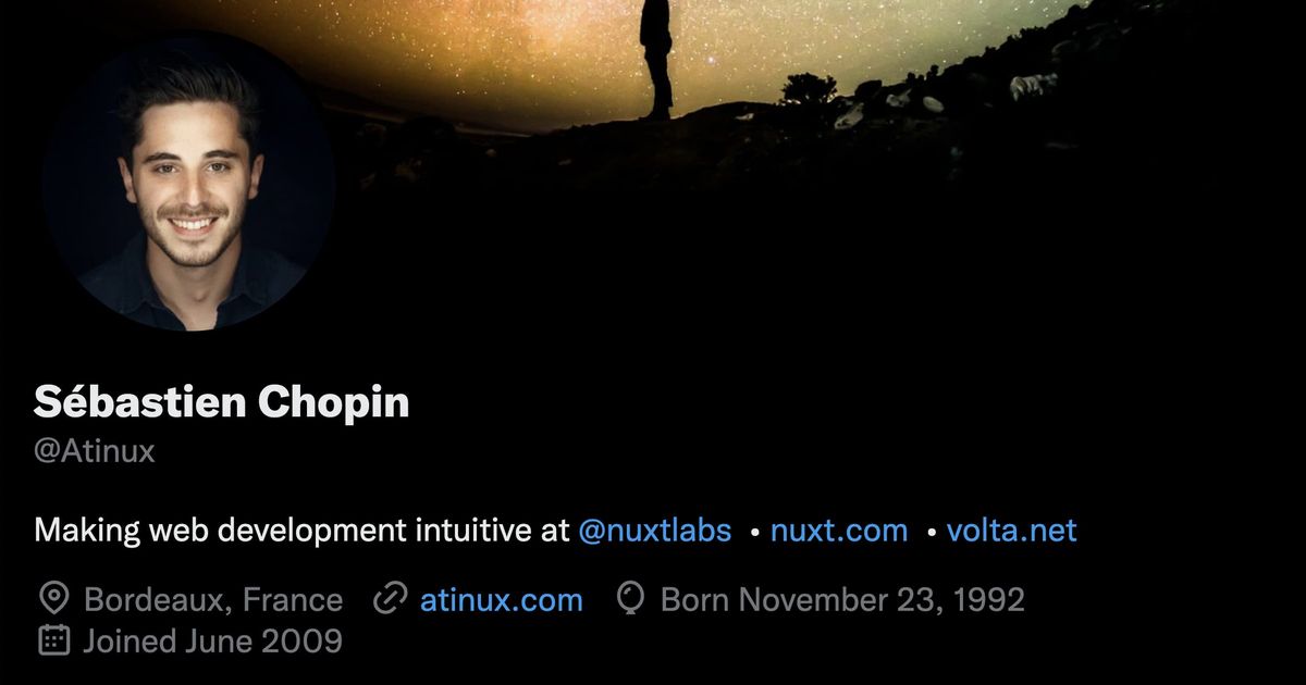 Atinux's profile on Twitter