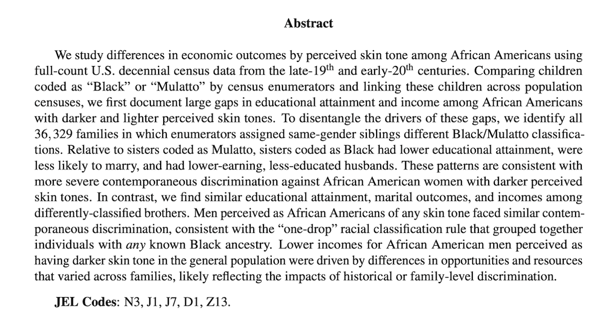 The Gendered Impacts of Perceived Skin Tone: Evidence from African American Siblings in 1870–1940