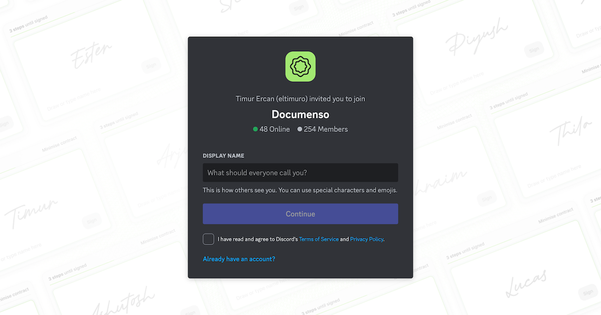 Join the Documenso Discord Server!