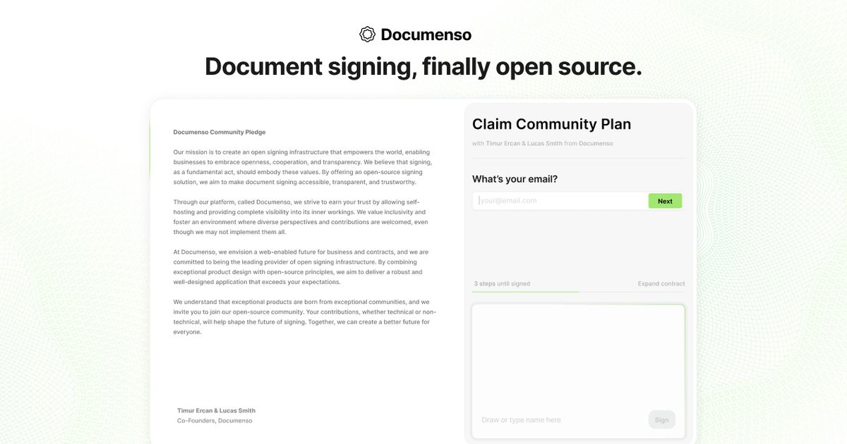 Documenso - The Open Source DocuSign Alternative