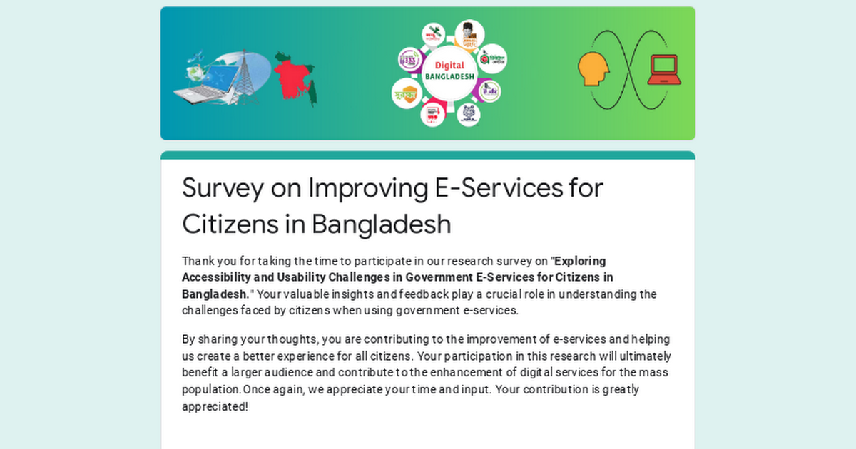 Survey on Improving E-Services for Citizens in Bangladesh
