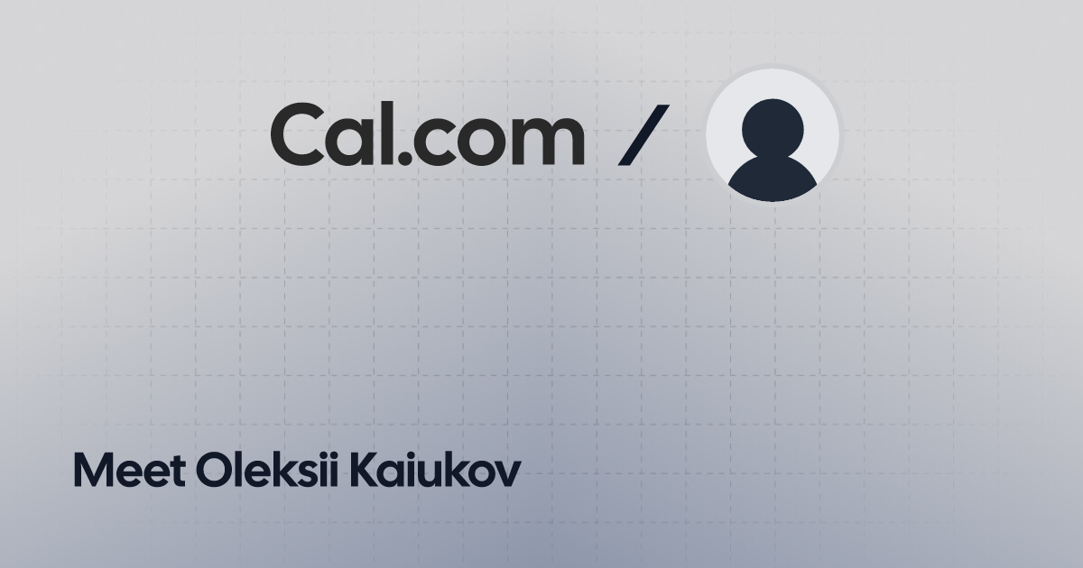 Calndar's Oleksii Kaiukov | Cal.com