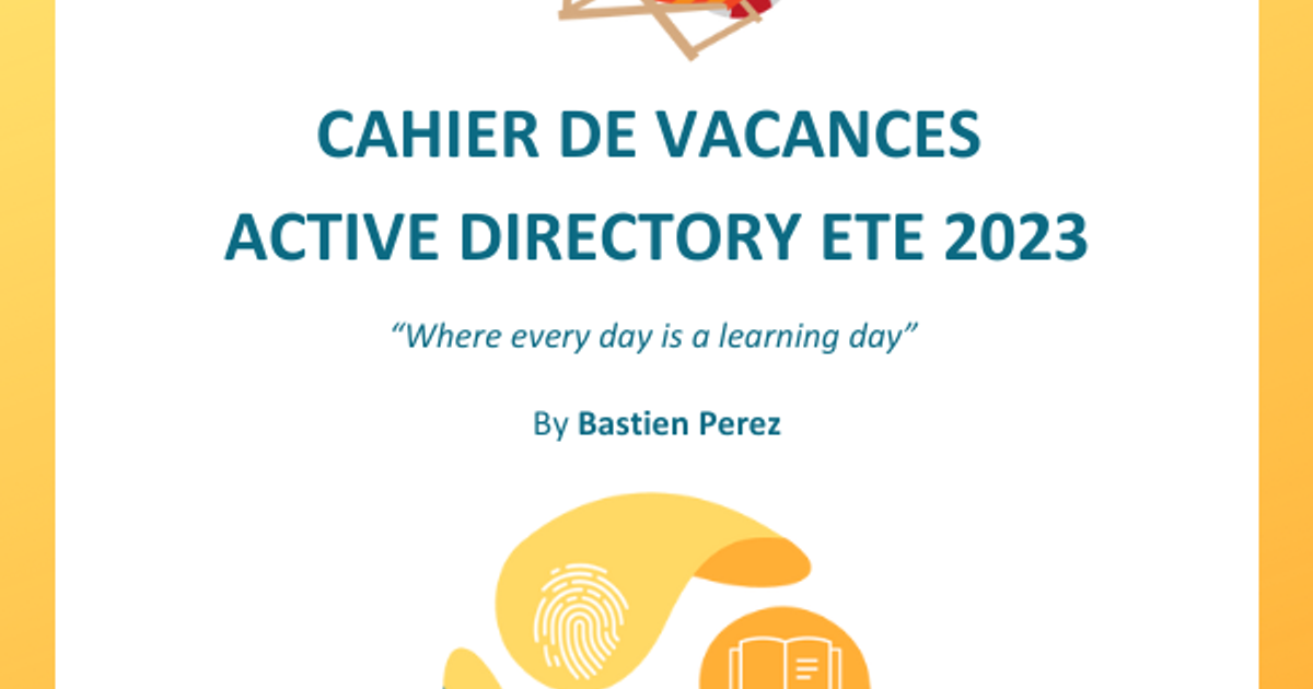 Cahier de vacances Active Directory été 2023 - Version française