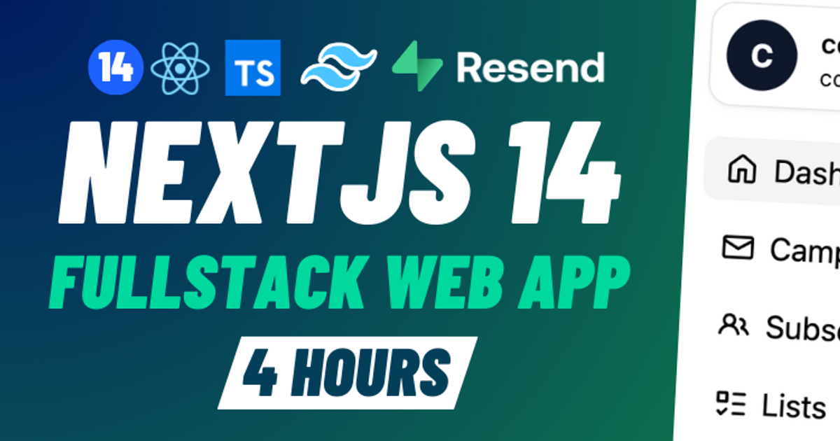 Full stack Web App with Next.js 14 Supabase & Resend.
