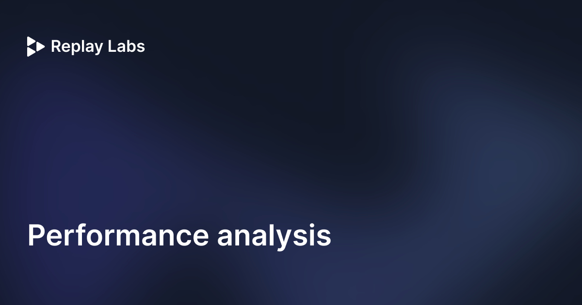 Performance analysis