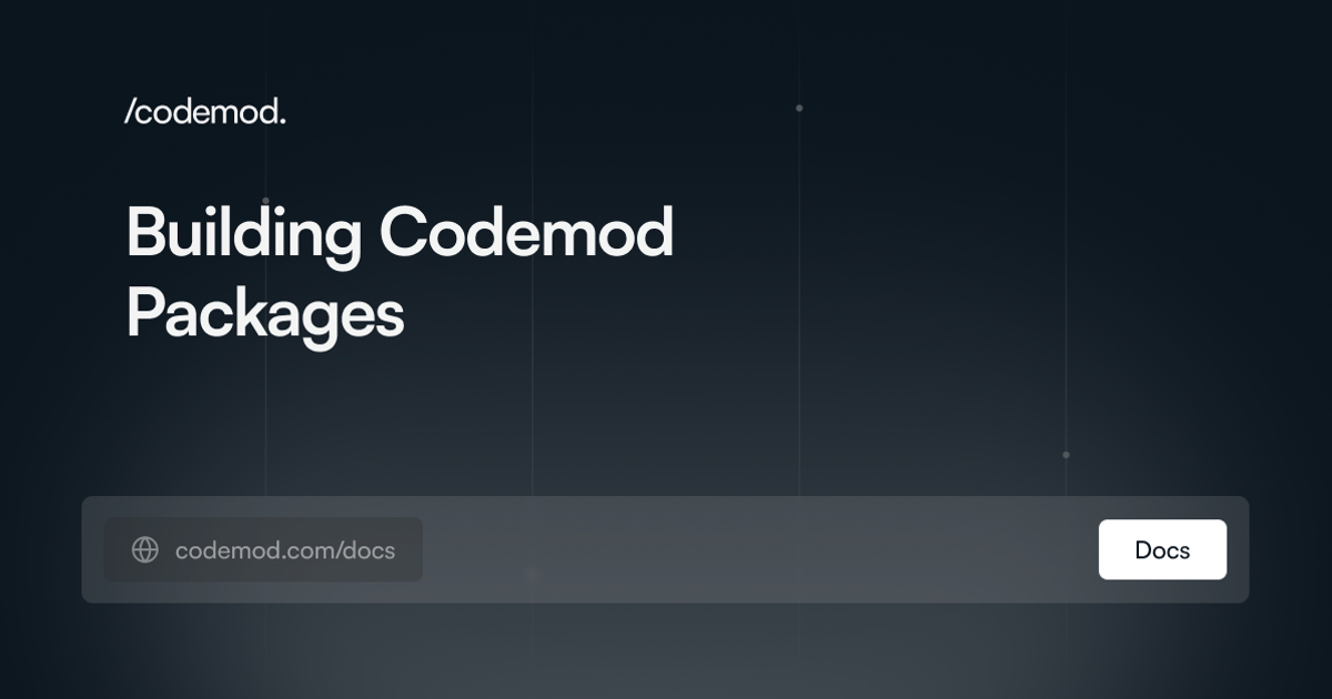 Building a codemod package