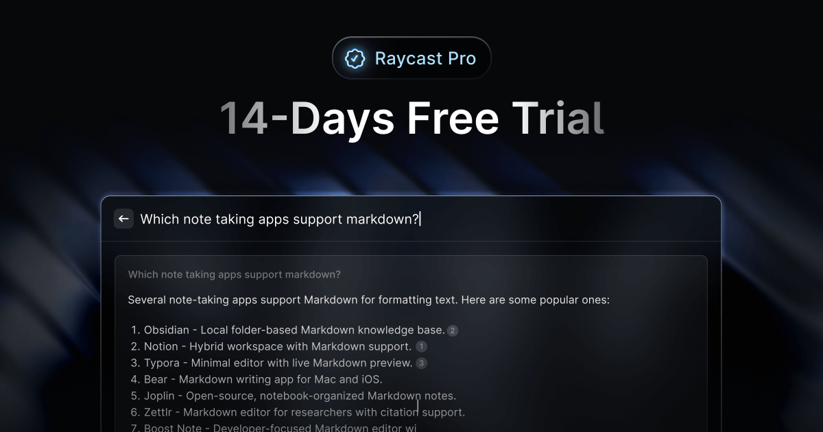 Raycast Pro 14-Days Free Trial