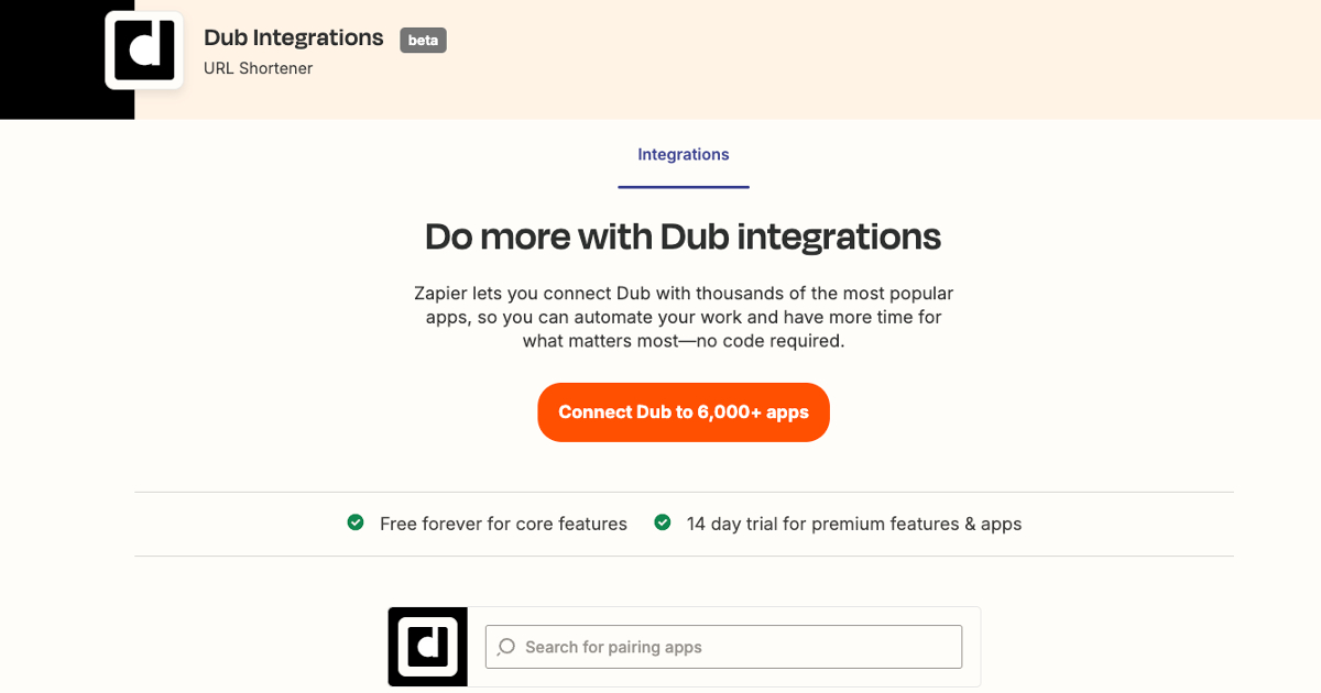 Dub Integrations | Connect Your Apps with Zapier