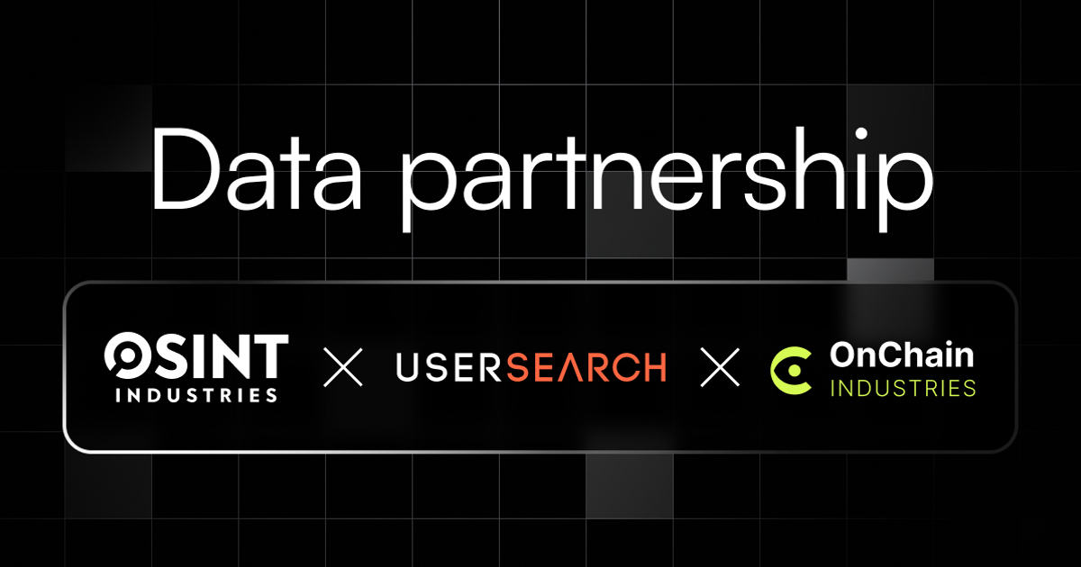 🧪 Data Partnership / OSINT Industries x UserSearch x Onchain Industries
