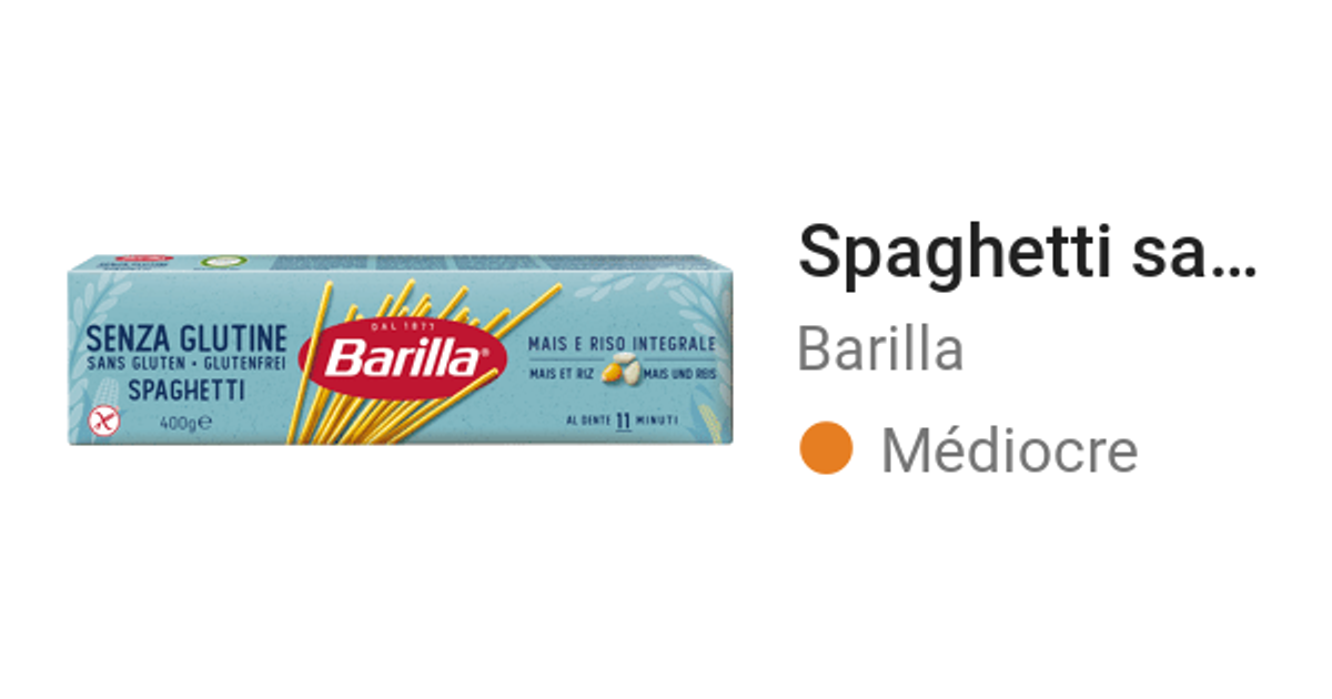 Spaghetti sans gluten
