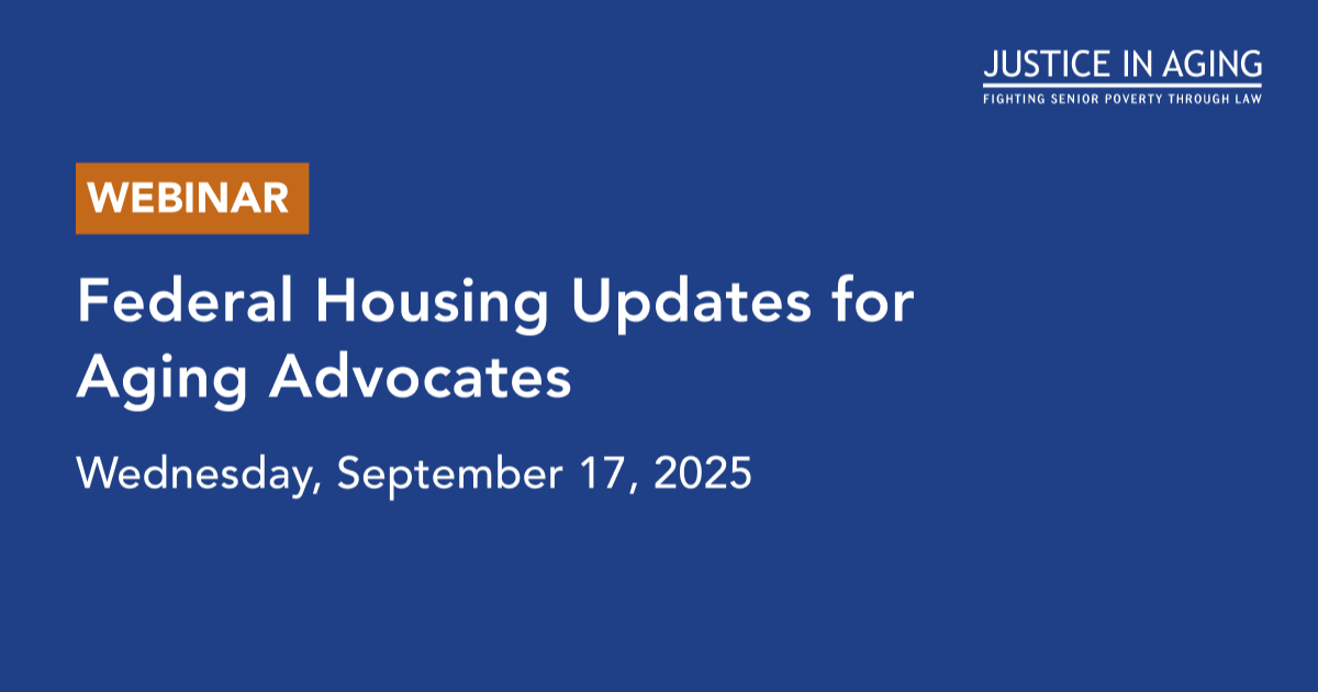 Webinar: Federal Housing Updates for Aging Advocates