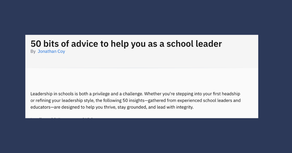 50 Essential Leadership Tips for School Leaders | Headteacher Advice & Best Practices
