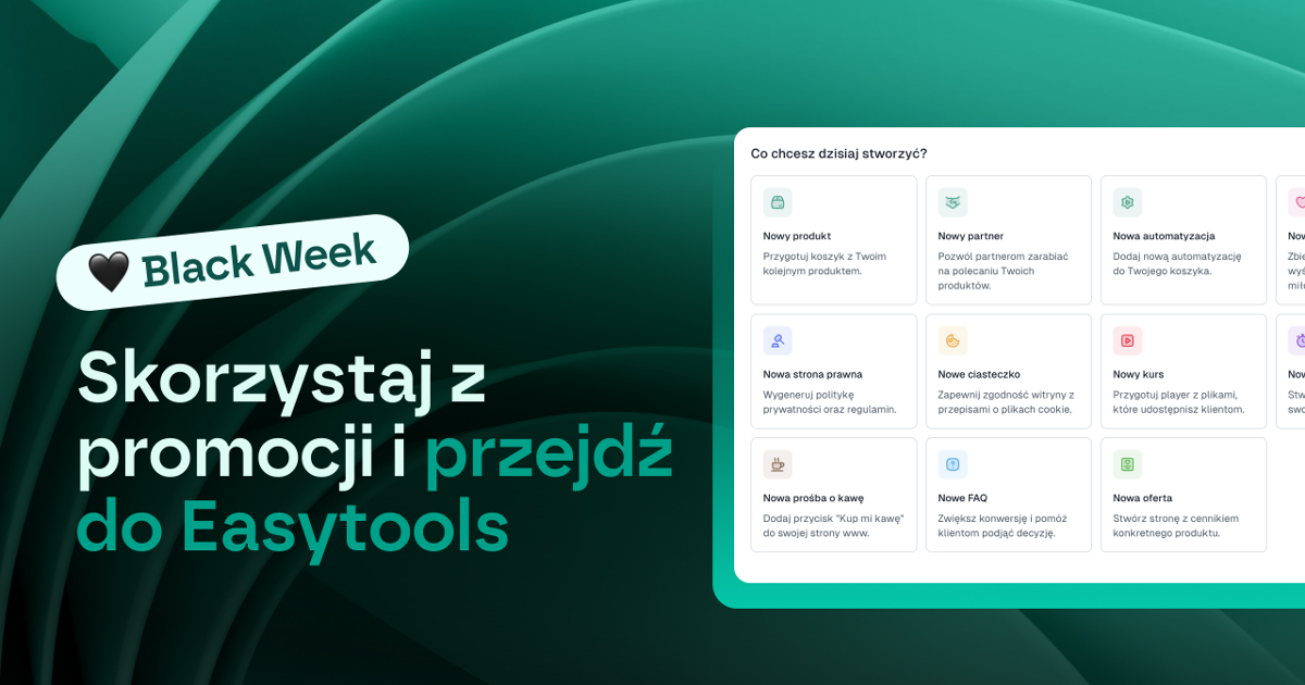 Przejdź do Easytools - nasza promocja na Black Week ⚫