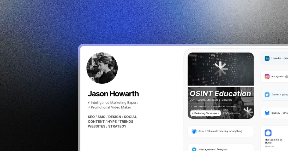 Jason Howarth | My OSINT Link in Bio.