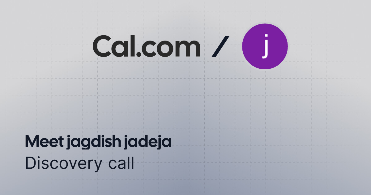  Discovery call | jagdish jadeja | Cal.com